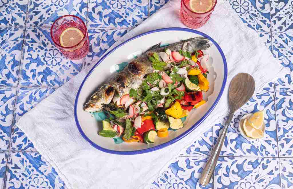 Sült branzino salátával recept Sült branzino salátával recept